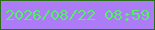 文字の大きさ：3、枠の色：2d6d17、背景の色：ab7cf6、文字の色：56ed68 無料ブログパーツのブログ時計