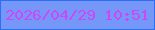 文字の大きさ：5、枠の色：2d6ef8、背景の色：7497f8、文字の色：cd46f9 無料ブログパーツのブログ時計