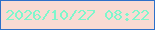文字の大きさ：1、枠の色：2d70c9、背景の色：f8dbd3、文字の色：7ff6cc 無料ブログパーツのブログ時計