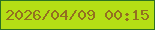 文字の大きさ：1、枠の色：2d7222、背景の色：b4df15、文字の色：937020 無料ブログパーツのブログ時計