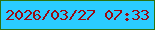 文字の大きさ：3、枠の色：2d730f、背景の色：2accff、文字の色：9a0c11 無料ブログパーツのブログ時計