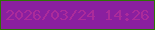 文字の大きさ：1、枠の色：2d7404、背景の色：8a1f9f、文字の色：ab2b9b 無料ブログパーツのブログ時計