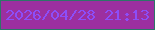文字の大きさ：1、枠の色：2d7568、背景の色：9c2fa0、文字の色：8c4ef8 無料ブログパーツのブログ時計