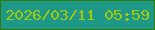 文字の大きさ：5、枠の色：2d7b09、背景の色：1f9987、文字の色：a1c90d 無料ブログパーツのブログ時計