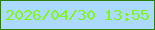 文字の大きさ：1、枠の色：2d7c10、背景の色：acdafe、文字の色：80f817 無料ブログパーツのブログ時計