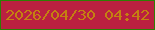 文字の大きさ：5、枠の色：2d7e03、背景の色：ba2040、文字の色：c48011 無料ブログパーツのブログ時計