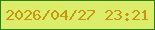 文字の大きさ：1、枠の色：2d7e0c、背景の色：dced6b、文字の色：c7960f 無料ブログパーツのブログ時計
