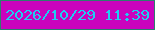 文字の大きさ：1、枠の色：2d7e6e、背景の色：ca03bd、文字の色：1ecef1 無料ブログパーツのブログ時計