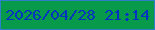 文字の大きさ：1、枠の色：2d7fc9、背景の色：079a4b、文字の色：0134c1 無料ブログパーツのブログ時計