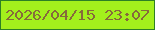 文字の大きさ：3、枠の色：2d8025、背景の色：a3f01c、文字の色：866a3b 無料ブログパーツのブログ時計