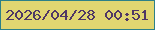 文字の大きさ：4、枠の色：2d8088、背景の色：e1d671、文字の色：4f3765 無料ブログパーツのブログ時計