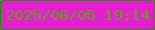 文字の大きさ：3、枠の色：2d8417、背景の色：e71dd1、文字の色：5fa30f 無料ブログパーツのブログ時計
