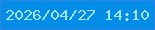 文字の大きさ：1、枠の色：2d84e5、背景の色：038de7、文字の色：a3e4f3 無料ブログパーツのブログ時計
