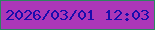 文字の大きさ：4、枠の色：2d865f、背景の色：ac37b8、文字の色：190cad 無料ブログパーツのブログ時計