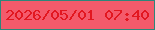 文字の大きさ：1、枠の色：2d867a、背景の色：f45a6b、文字の色：e21720 無料ブログパーツのブログ時計