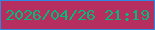 文字の大きさ：1、枠の色：2d88e2、背景の色：b62e5f、文字の色：05b977 無料ブログパーツのブログ時計