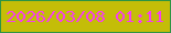 文字の大きさ：2、枠の色：2d9444、背景の色：c4bd08、文字の色：f640eb 無料ブログパーツのブログ時計