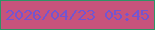文字の大きさ：5、枠の色：2d9466、背景の色：c6537c、文字の色：7355d0 無料ブログパーツのブログ時計