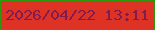 文字の大きさ：3、枠の色：2d980d、背景の色：de3324、文字の色：811c50 無料ブログパーツのブログ時計