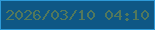 文字の大きさ：4、枠の色：2d9ad8、背景の色：0e5785、文字の色：52785c 無料ブログパーツのブログ時計