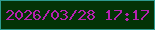 文字の大きさ：3、枠の色：2d9b8f、背景の色：033306、文字の色：b621b0 無料ブログパーツのブログ時計