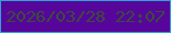 文字の大きさ：4、枠の色：2da2d6、背景の色：56069b、文字の色：394e3a 無料ブログパーツのブログ時計