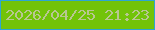 文字の大きさ：4、枠の色：2da6d3、背景の色：72c309、文字の色：b8c792 無料ブログパーツのブログ時計