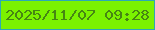 文字の大きさ：2、枠の色：2da9b4、背景の色：7bf200、文字の色：468613 無料ブログパーツのブログ時計