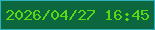 文字の大きさ：2、枠の色：2db1bb、背景の色：0c673e、文字の色：59d814 無料ブログパーツのブログ時計