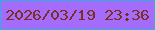 文字の大きさ：1、枠の色：2db1e1、背景の色：a56cfc、文字の色：7a2f21 無料ブログパーツのブログ時計