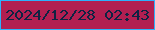 文字の大きさ：4、枠の色：2db1fc、背景の色：b21f51、文字の色：0f2343 無料ブログパーツのブログ時計