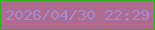 文字の大きさ：1、枠の色：2db21d、背景の色：ae6a8f、文字の色：a389cf 無料ブログパーツのブログ時計