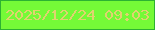 文字の大きさ：5、枠の色：2db232、背景の色：75fa37、文字の色：e0d36f 無料ブログパーツのブログ時計