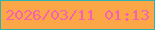 文字の大きさ：5、枠の色：2db2ae、背景の色：fba747、文字の色：f762af 無料ブログパーツのブログ時計