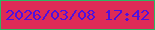 文字の大きさ：5、枠の色：2db662、背景の色：de2a57、文字の色：4f10de 無料ブログパーツのブログ時計