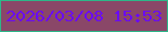 文字の大きさ：4、枠の色：2db689、背景の色：8a4768、文字の色：6a0bf4 無料ブログパーツのブログ時計