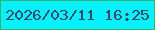 文字の大きさ：2、枠の色：2db766、背景の色：06f1fb、文字の色：38496c 無料ブログパーツのブログ時計