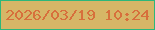 文字の大きさ：2、枠の色：2db77a、背景の色：d6b667、文字の色：d76f3c 無料ブログパーツのブログ時計