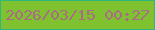 文字の大きさ：2、枠の色：2db781、背景の色：80c12f、文字の色：a86d84 無料ブログパーツのブログ時計