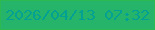 文字の大きさ：5、枠の色：2db951、背景の色：25b46a、文字の色：03a194 無料ブログパーツのブログ時計