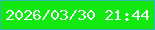 文字の大きさ：4、枠の色：2db9ac、背景の色：13e911、文字の色：f0f8fc 無料ブログパーツのブログ時計