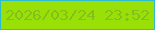 文字の大きさ：2、枠の色：2dbbce、背景の色：98e006、文字の色：86bf1c 無料ブログパーツのブログ時計