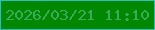文字の大きさ：2、枠の色：2dbec4、背景の色：028800、文字の色：37ac5b 無料ブログパーツのブログ時計