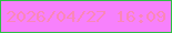 文字の大きさ：3、枠の色：2dc044、背景の色：f781fc、文字の色：fa87b8 無料ブログパーツのブログ時計