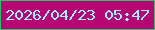 文字の大きさ：3、枠の色：2dc16b、背景の色：b60674、文字の色：a1f0fd 無料ブログパーツのブログ時計