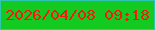 文字の大きさ：1、枠の色：2dc5b4、背景の色：13cb20、文字の色：f11c0f 無料ブログパーツのブログ時計