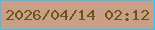 文字の大きさ：5、枠の色：2dc5fb、背景の色：cb9f87、文字の色：675818 無料ブログパーツのブログ時計