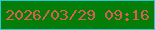 文字の大きさ：2、枠の色：2dc6d6、背景の色：057e09、文字の色：d66152 無料ブログパーツのブログ時計