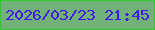 文字の大きさ：1、枠の色：2dcb2b、背景の色：72b278、文字の色：4018f0 無料ブログパーツのブログ時計