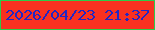 文字の大きさ：4、枠の色：2dcb4a、背景の色：f93121、文字の色：2226c4 無料ブログパーツのブログ時計